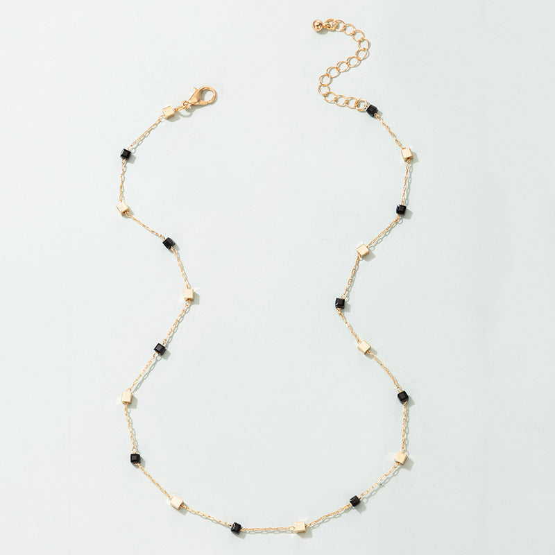 New Simple Three-dimensional Square Necklace Bracelet For Women