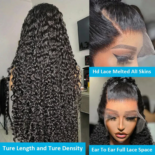 Hd Lace Wigs 13x6 Human Hair Wigs Pre Plucked Curly Wigs 40 Inch Water Wave Lace Front Wig Deep Wave Lace Front Wigs Human Hair