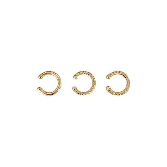 Simple And Exquisite High-grade Ear Clip Personalized Cold Style Three-piece Set