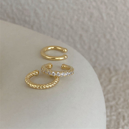 Simple And Exquisite High-grade Ear Clip Personalized Cold Style Three-piece Set