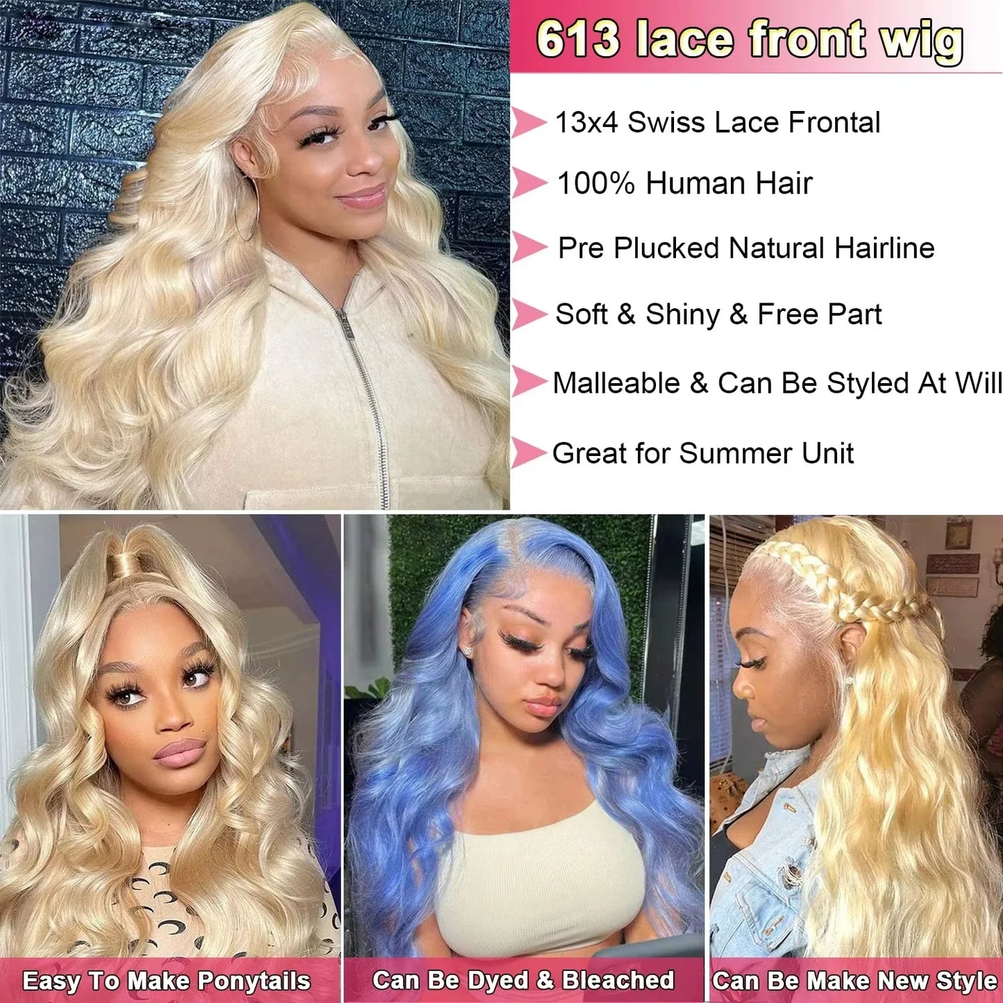Body Wave 613 Hd Lace Frontal Wig 13x6 Human Hair Wigs 250 Density 13x4 Transparent Lace Honey Blonde Glueless Wigs For Women
