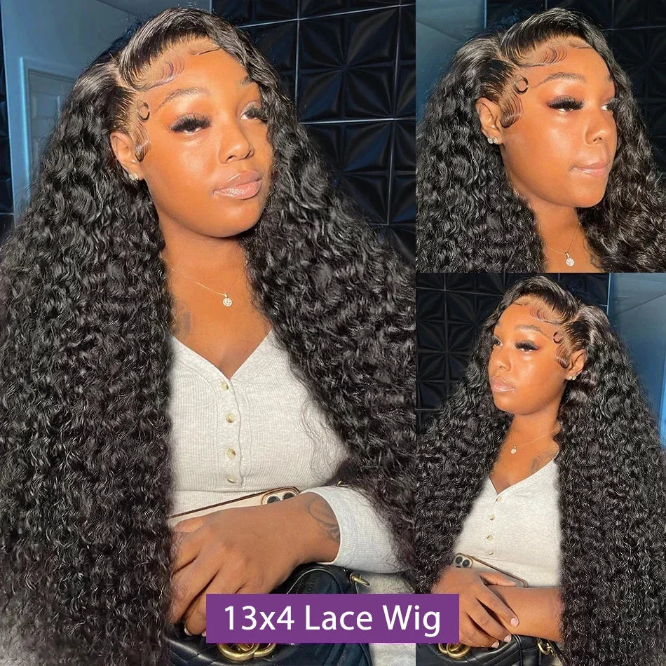 46 40 Inch Deep Wave 13x4 13x6 Hd Lace Frontal Wigs Human Hair Water Wave 360 Lace Front Wig Remy Brazilian Curly Wigs For Women