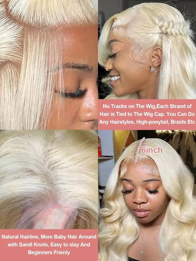200 Density 30 40 Inch 613 honey blonde Body Wave 13x6 HD Transparent Lace Frontal Wigs Human Hair Brazilian 13x4 Lace Front Wig